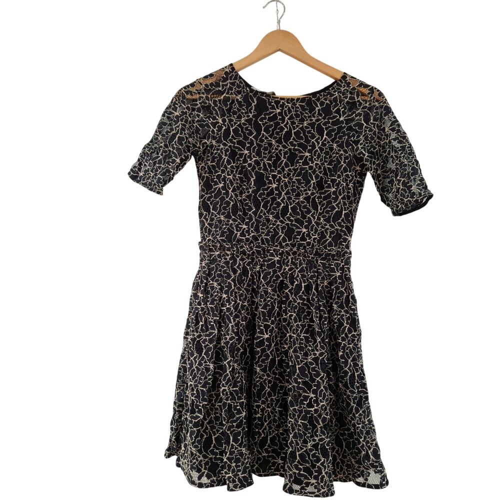 Women's Dolce Vita Black Lace Eyelet Midi Dress XS